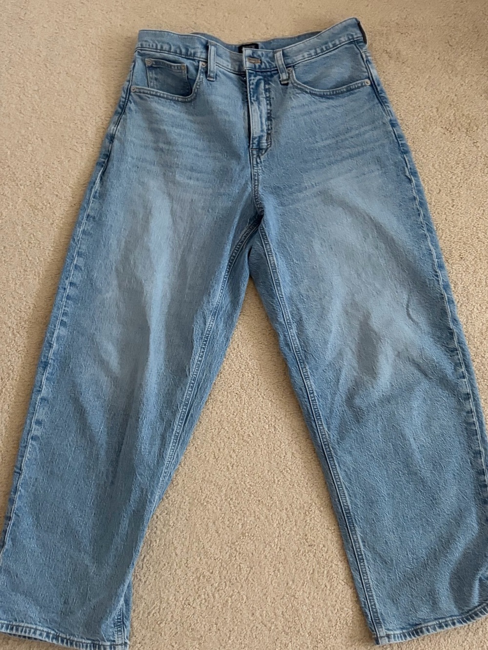 J. Crew Light Wash Barrel-leg jean in all-day stretch
